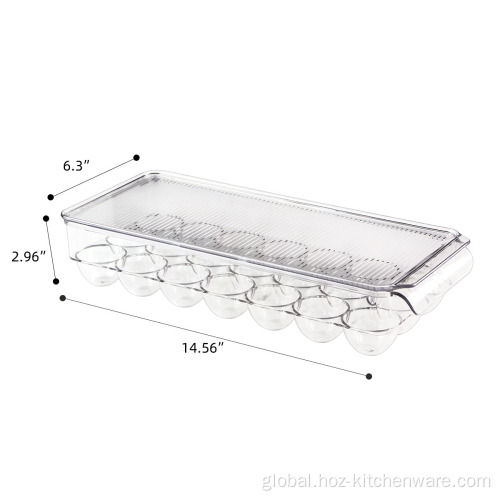 Refrigerator Storage Bins Clear Plastic Egg Tray Holder with Lid Manufactory